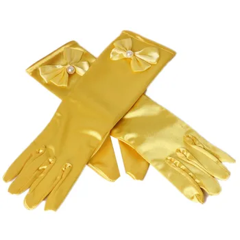 

gloves for girls Long princess gloves girls gloves birthday gift blue wedding dress glove with bow costume accessories satin