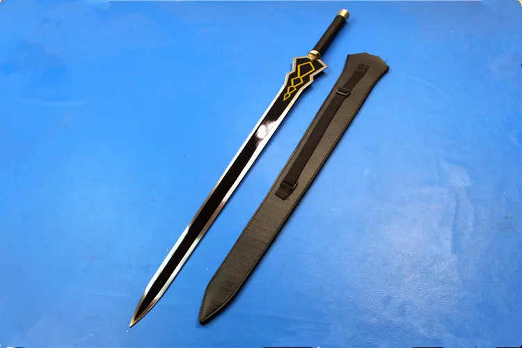 sword art online 2 Kirito double hand swords Cosplay steel blade SAO weapon Cosplay Props leather sheath