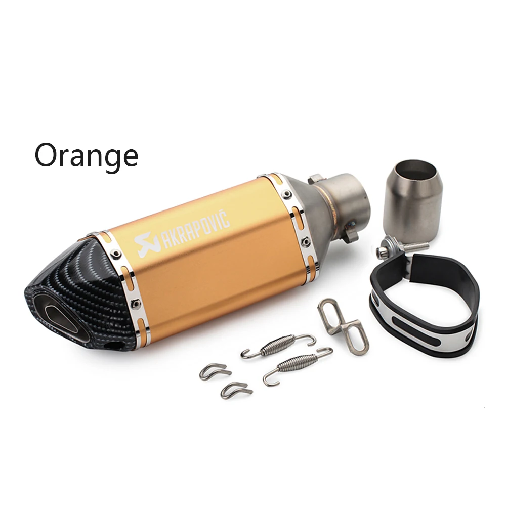 Akrapovic выхлопной мотоцикл выхлопной дБ killer для Aprilia Pegaso 650 honda Shadow VT 750 hyosung yamaha tw triumph bonneville - Цвет: Orange