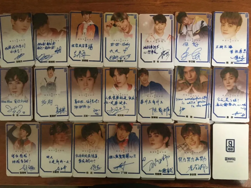 

UNINE Li Wenhan autographed cards 20 set RP reprinted version+wishes words 3 inches 042019