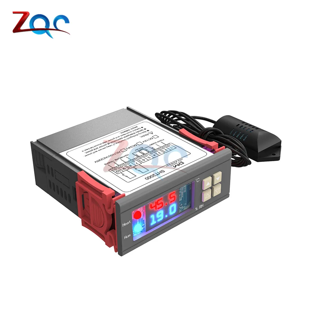 STC-1000 SHT2000 AC 110V 220V Цифровой термостат гигростат регулятор температуры влажности Регулятор терморегулятор гигрометр