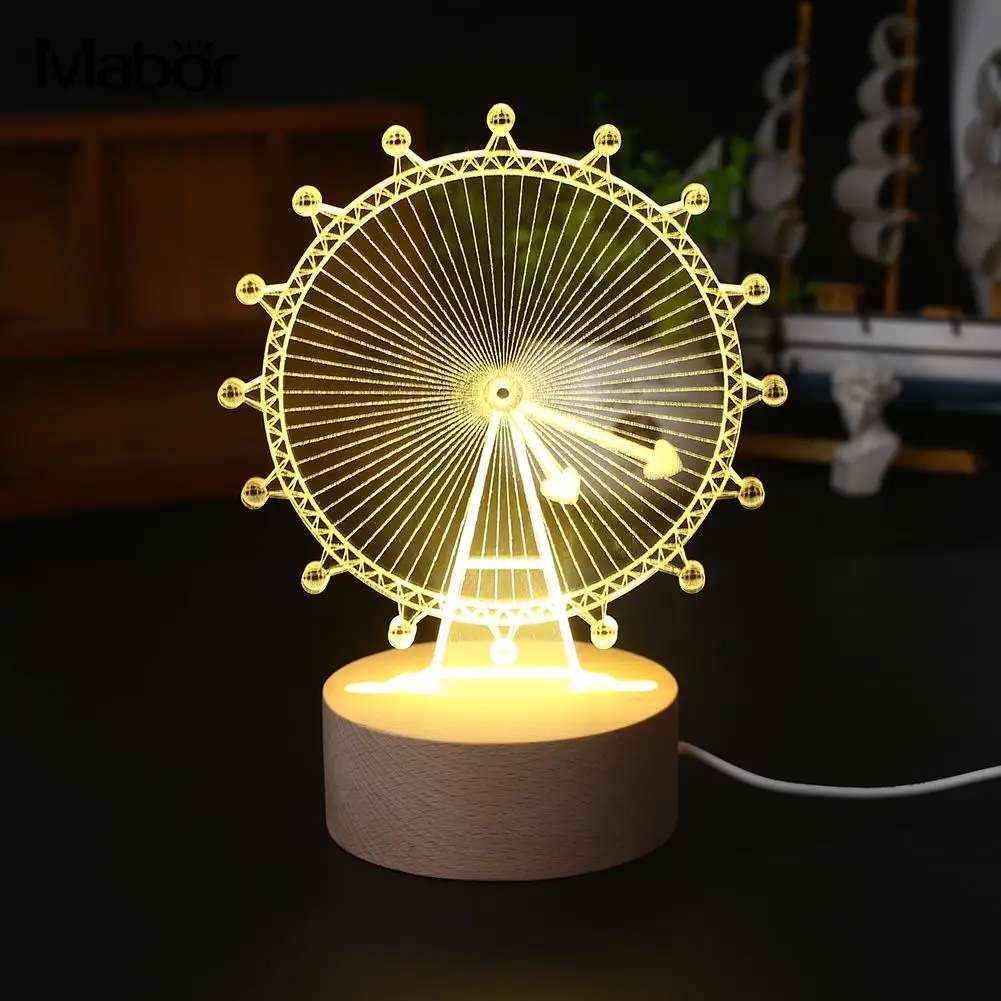 Exquisite Ferris Wheel LED Light Study Lamp Living Room Warm White