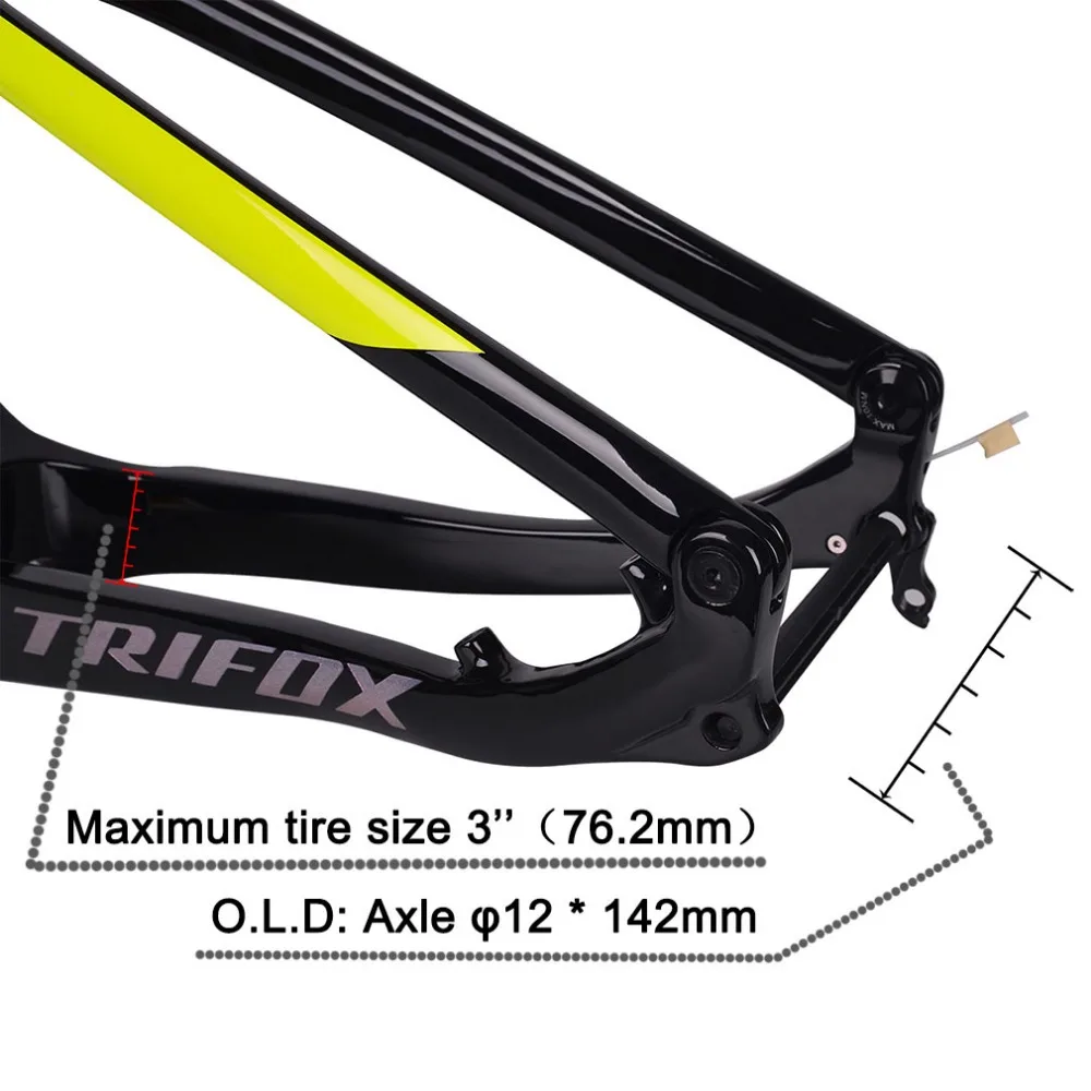 Cheap TRIFOX Carbon Mountain Bike Frame 29er Carbon Suspension MTB Bicycle Frame T700 UD Matte Carbon Frame 3