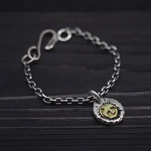 925 пробы Серебряная цепочка с крестиком угол цепи Ретро тайский серебряный мужской и женский Горо такахаши ручной работы крюк Golden Eagle Маленькая подвеска браслет