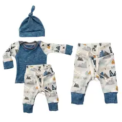 SummerKids Одежда для мальчиков и девочек Толстовка + штаны + шапка комплект одежды сезон: весна–лето новорожденных комплекты одежды 3 шт