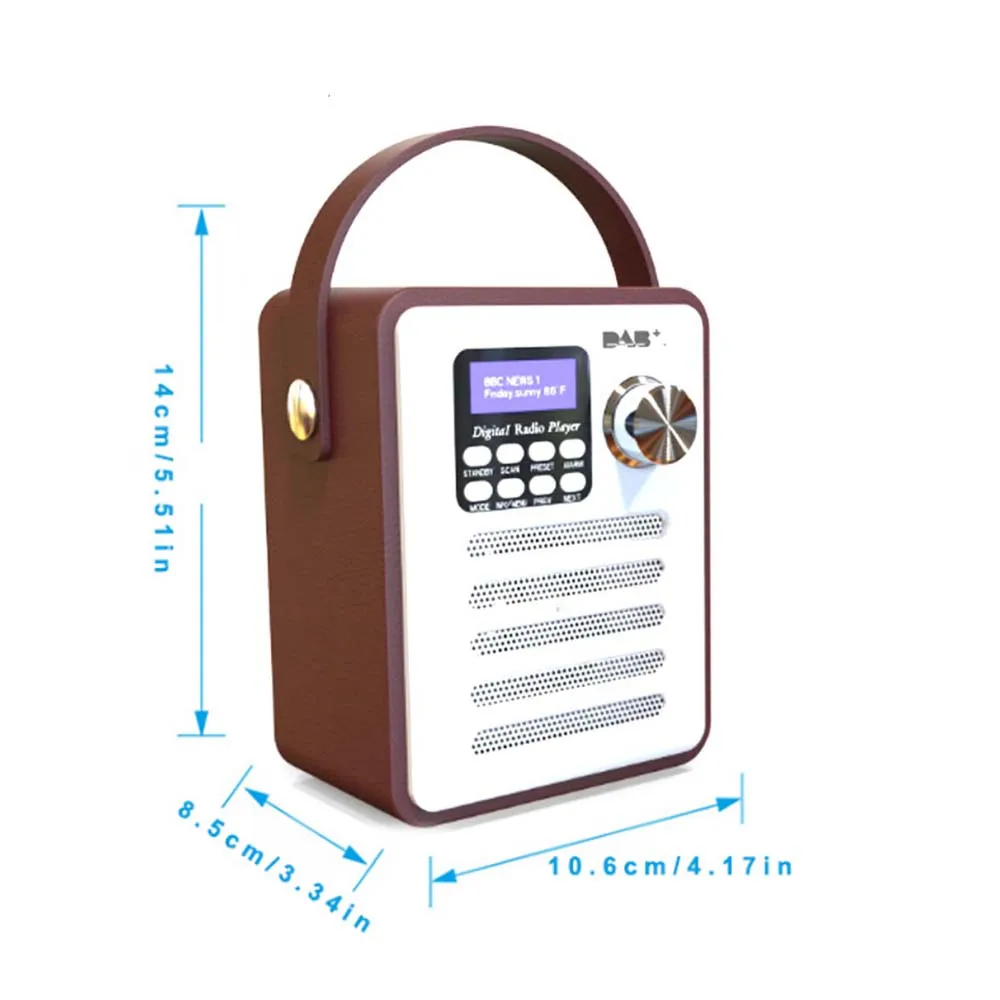 JINSERTA DAB/DAB+ цифровой fm-радио приемник портативный Bluetooth 5,0 музыкальный плеер Поддержка Hnadafree U диск TF карта Aux-in сигнализация