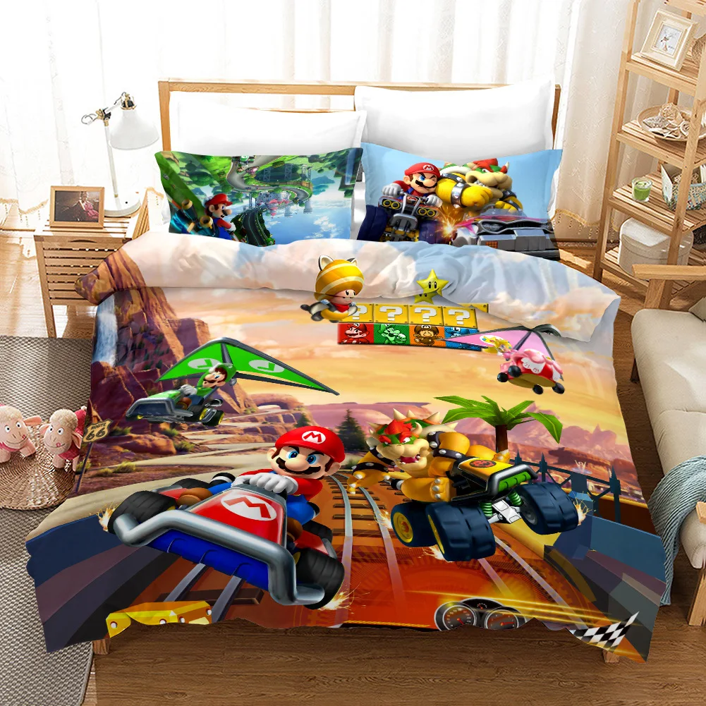 Комплект постельного белья Super Mario Bros, пододеяльники, наволочки, 3D принт, декор для детской комнаты, набор постельного белья s, постельное белье SL01