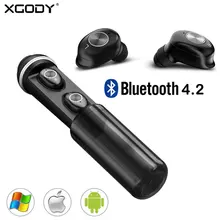 XGODY A8 True Беспроводной наушники с микрофоном Профессиональный сенсорный наушники-вкладыши TWS Bluetooth наушник мини спортивные Bluetooth наушники с коробка для хранения