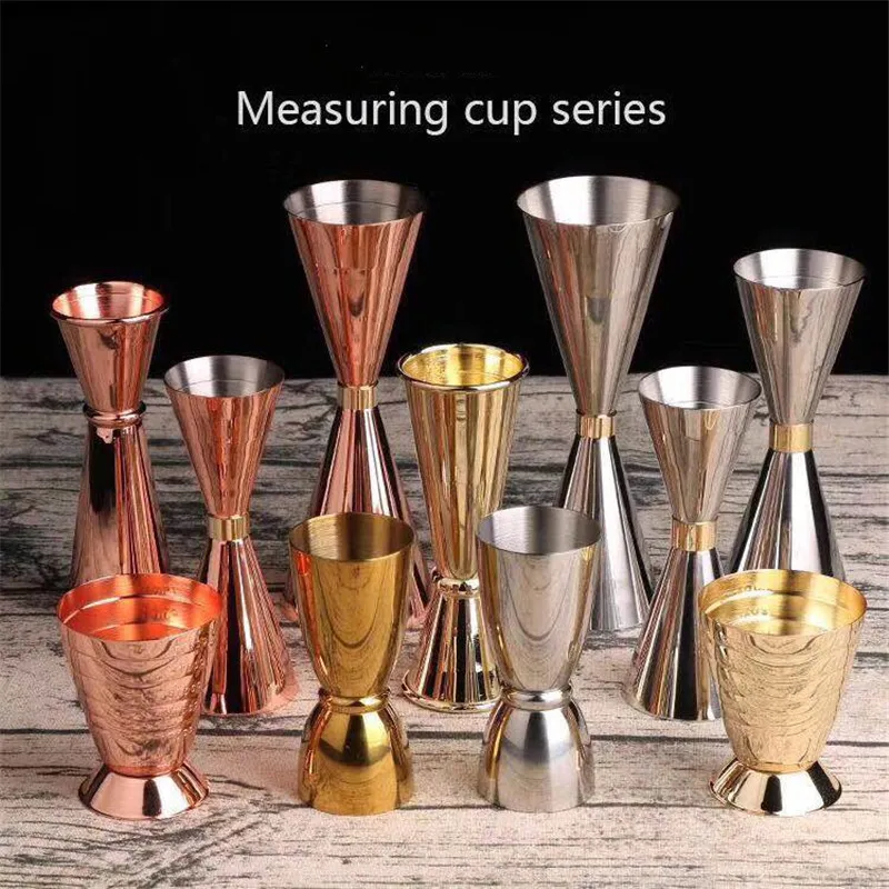 

Gold golden Stainless Steel Measuring Shot Cup Ounce Jigger Bar Cocktail Drink Mixer Liquor Measurer Mojito Tool Bar Tools