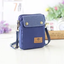 New Casual Men Women Canvas Shoulder Bags Small Mobile Phone Bags for Girls Boys Multiple Styles Hand Pouch Bolsos Mujer