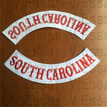 Южная Каролина пользовательский нижний рокер Вышивка Патчи для куртка 30X7 см