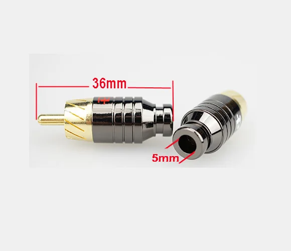 

Hi End Gold Plated RCA Male Plug Adapter Audio Phono Gold Plated Solder Connector