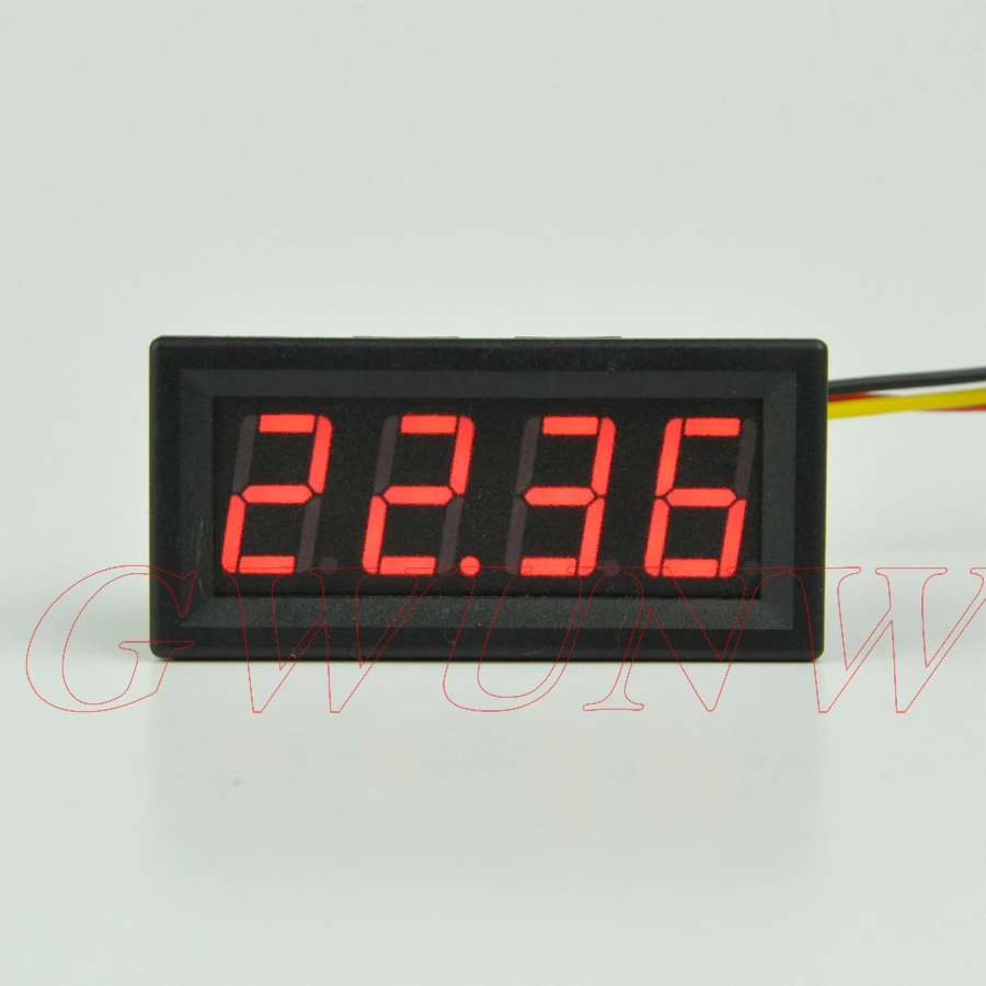 GWUNW BY456V DC 0 99 V (100V) 4 битный Цифровой вольтметр панельный измеритель красный синий