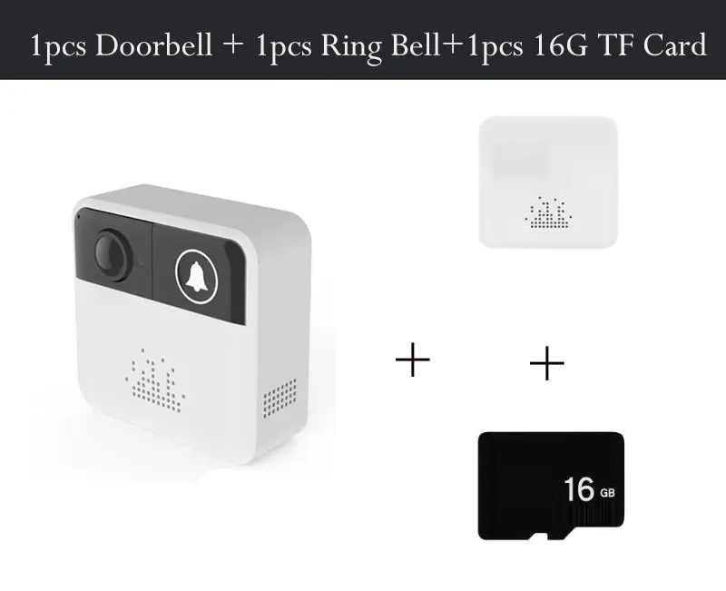Wifi смарт-видео, дверной звонок 720HD двухсторонний голосовой домофон Iphone IOS Android APP управление 32G TF карта и время отдыха Поддержка настройки - Цвет: Dbell-Rbell-16G