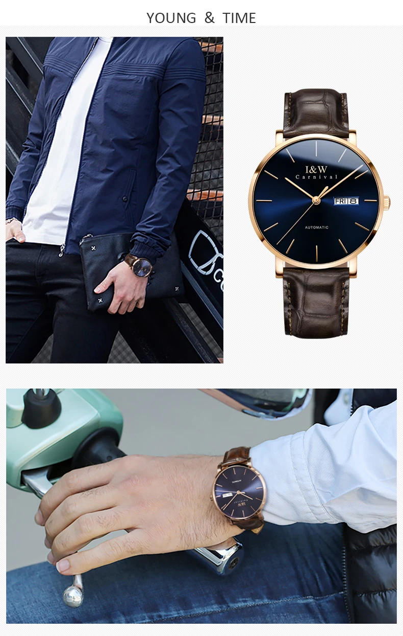 I& W модные автоматические часы для мужчин карнавальный Топ бренд для мужчин s механические наручные часы для мужчин SEIKO NH36A Move для мужчин t часы kol saati