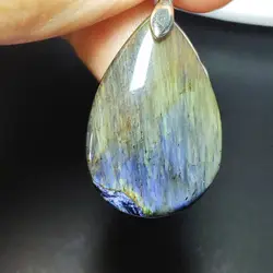 Натуральный Синий Pietersite кулон 28x19x6 мм Капля воды Chatoyant Кристалл исцеляющий драгоценный камень Женское Ожерелье Подвеска AAAAA