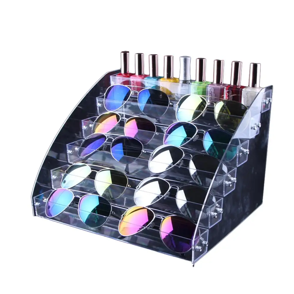 

Professional 3/5/7 Layer Acrylic Sunglasses Display Stand Eyeglasses Showing Rack Showcase Jewelry Glasses Holder Detachable 4