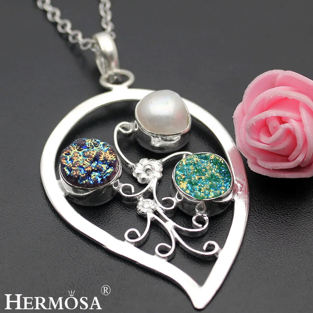 Hermosa ювелирные изделия Уникальные Модные титановые речные жемчужины серебряного