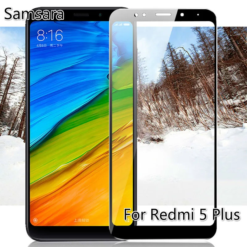 Закаленное 3d-стекло с закругленными краями для Xiaomi Redmi 5 Plus Защита экрана Xiomi plus