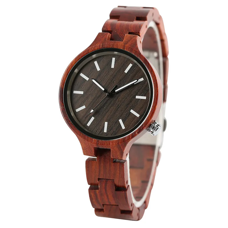 

Fashion Natural Bamboo Sandalwood Watches Full Wooden Watch Women's Bracelet Quartz Wrist Watch Unique Clock Relogio Feminino