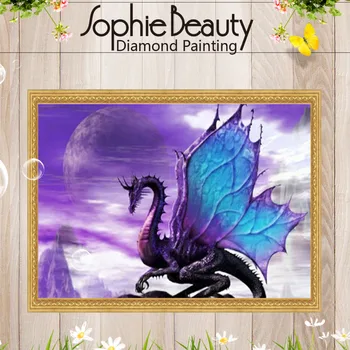 

Sophie Beauty New 3D DIY Diamond Mosaic Painting Dragon Moon Square Full Handicraft Abstract Resin Craft Cross Stitch Home Arts