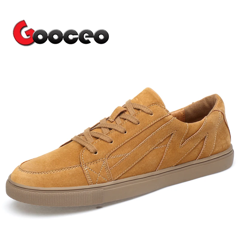 

Men's Flats Skateboarding Shoes For Men Boys Low-top Lace-Up Suede Leather Fashion Flat Casual Autumn Round-toe Spring Nubuck