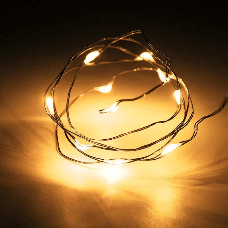 1M 10 LED Holiday Light Copper Cable Wire Fairy LED String Light Outdoor Christmas Wedding Decor Waterproof Battery Power
