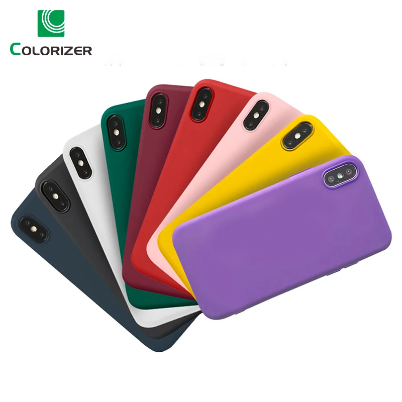 

Candy Color Silicone Cases For iPhone X XS Max XR Case Soft Silicon TPU Matte Color Back Cover For iPhone 8 7 6 6s Plus 5 5S SE