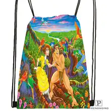 Пользовательские Тарзан пыли палец любовника-Drawstring сумка-рюкзак милый рюкзак дети сумка(черный назад) 31x40 см#180611-01-13