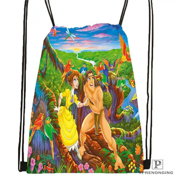 Custom Tarzan dust finger lover Drawstring Backpack Bag Cute Daypack Kids Satchel Black Back 31x40cm 180611