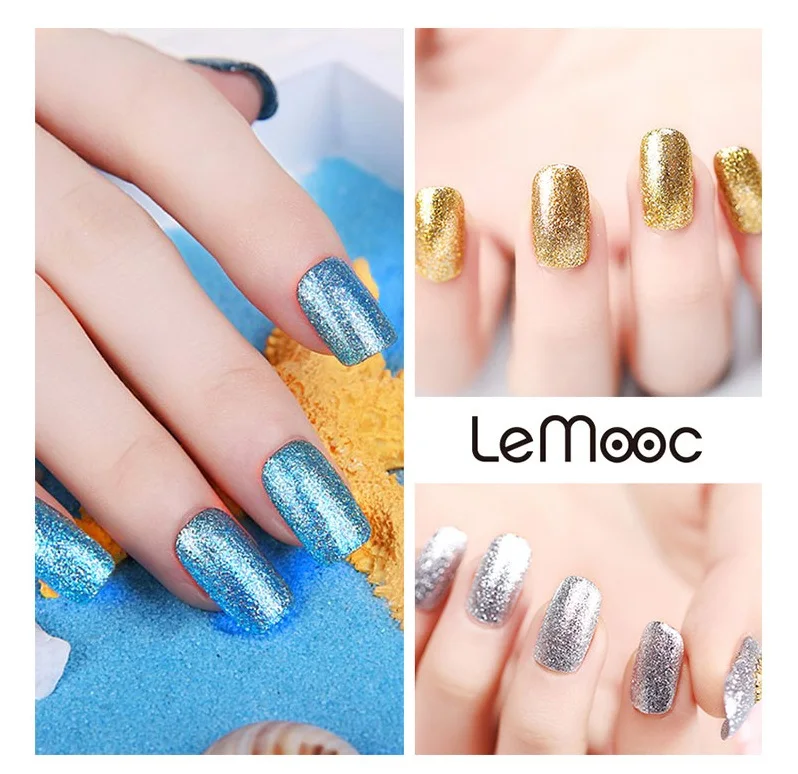 LEMOOC дизайн ногтей 8 мл сияющий блеск Звездная Платина краска гель Кристалл лак для нейл-арта замочить от платины УФ светодиодный Гель-лак для ногтей