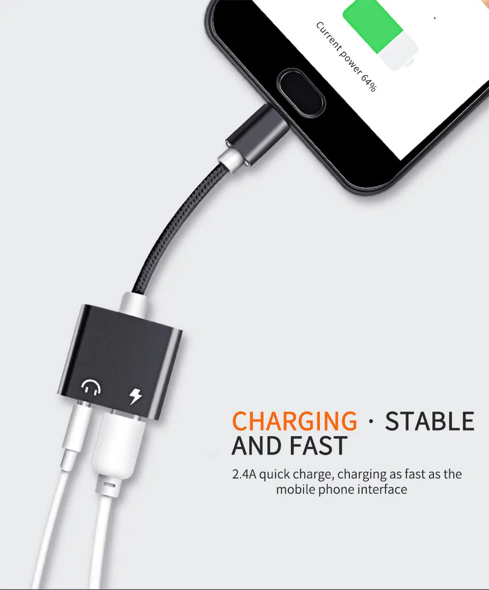 Type-C To 3.5mm Audio Jack Adapter USB C to Headphone Charging Audio Converter Cable For Huawei mate10 P20 Xiaomi M6 6X  (3)