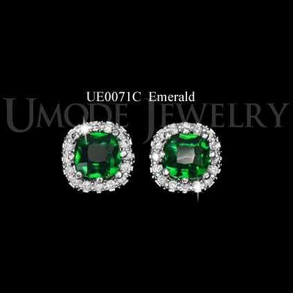 UMODE Four Color Crystal Options Summer Gift Party Cute Square Stone Post Stud Earrings For Women UE0071