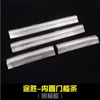 

Stainless steel threshold Automatic Pedal Accessories welcome 4 pieces/Set Tucson 2015 to 2017 wear plate styling