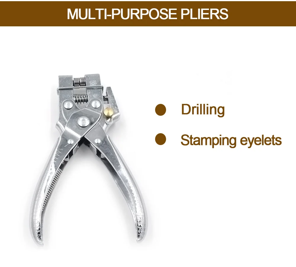 Заклепки проушины Дырокол ручные щипцы для ремней пробивные плоскогубцы инструмент с 100 шт. легко Нажимаемые люверсы