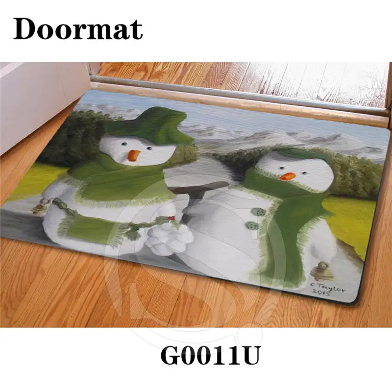 Пользовательские Happy Christmas DoorMat Art Шаблон Печатной Ковровое покрытие Зал Спальня