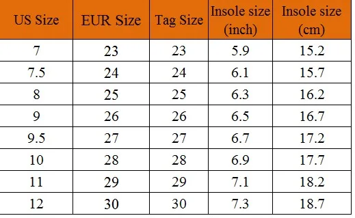 size chart