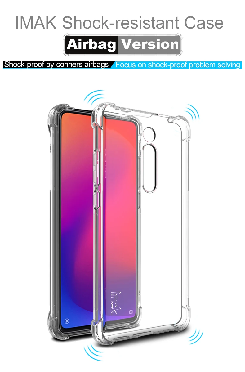 Для спортивной камеры Xiao mi Red mi K20/K20 Pro Чехол IMAK облегающий чехол с защитой от падения защита, подушка безопасности чехол из мягкого ТПУ для Xiaomi mi 9 T/9 Pro