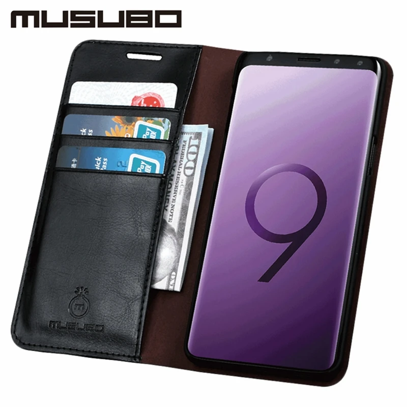 Musubo Business Luxury Case For S10e Genuine Leather Flip Cover for Samsung Galaxy Note 10 Wallet S20 S10 S9 Plus S7 Edge Fundas