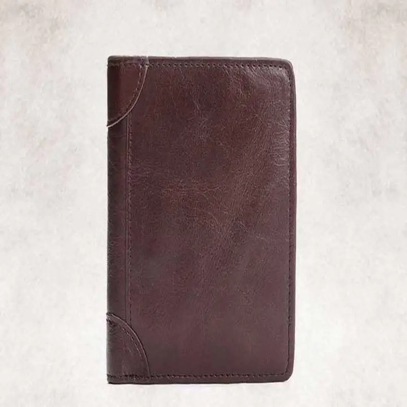

Men's Leisure Wallet Men's Leather Short Ultra-thin Vertical Head Cowhide Soft Retro Wallet