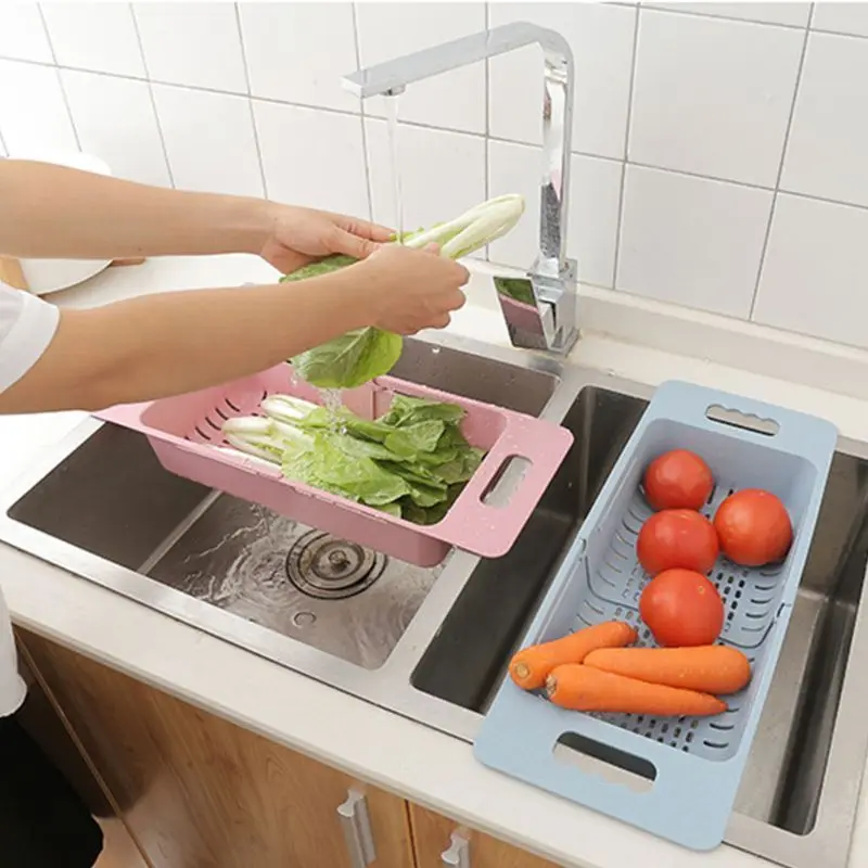 

Kitchen Sink Dish Drainer Drying Rack Washing Holder Basket Great Organizer Kitchen Strainer Colander Tray Storage Basket New