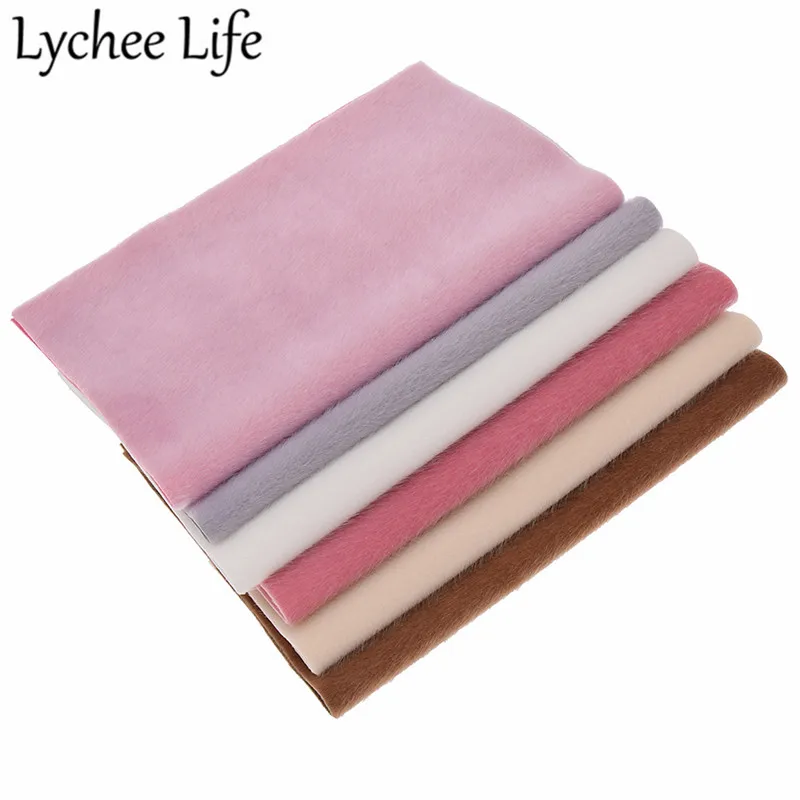 Lychee Life A4 Мех Кожа Флокирование ткань 29x21 см сплошной цвет Флокированная Ткань DIY ручной работы швейная одежда аксессуары поставки