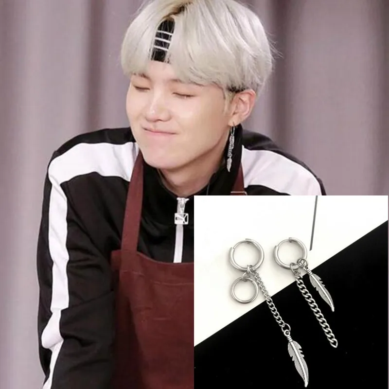 

1pair KPOP Bangtan Boys Album JIMIN Wing Stud Earrings Korean Fashion Jewelry Accessories For Mens And Womens Earring