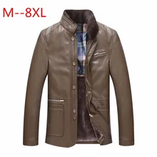8XL 7XL 6XL 5XL 4XL New Warm Winter Sheepskin Men’s Leather jacket Men Leisure Fur coat Men Brand luxury Real Leather coat plus