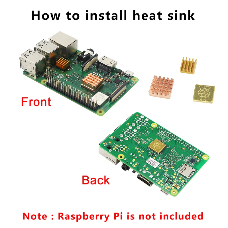 10 шт. Raspberry Pi 3 радиатор Купер алюминиевый Охлаждающая подставка для Model B + Plus Pi3 2B