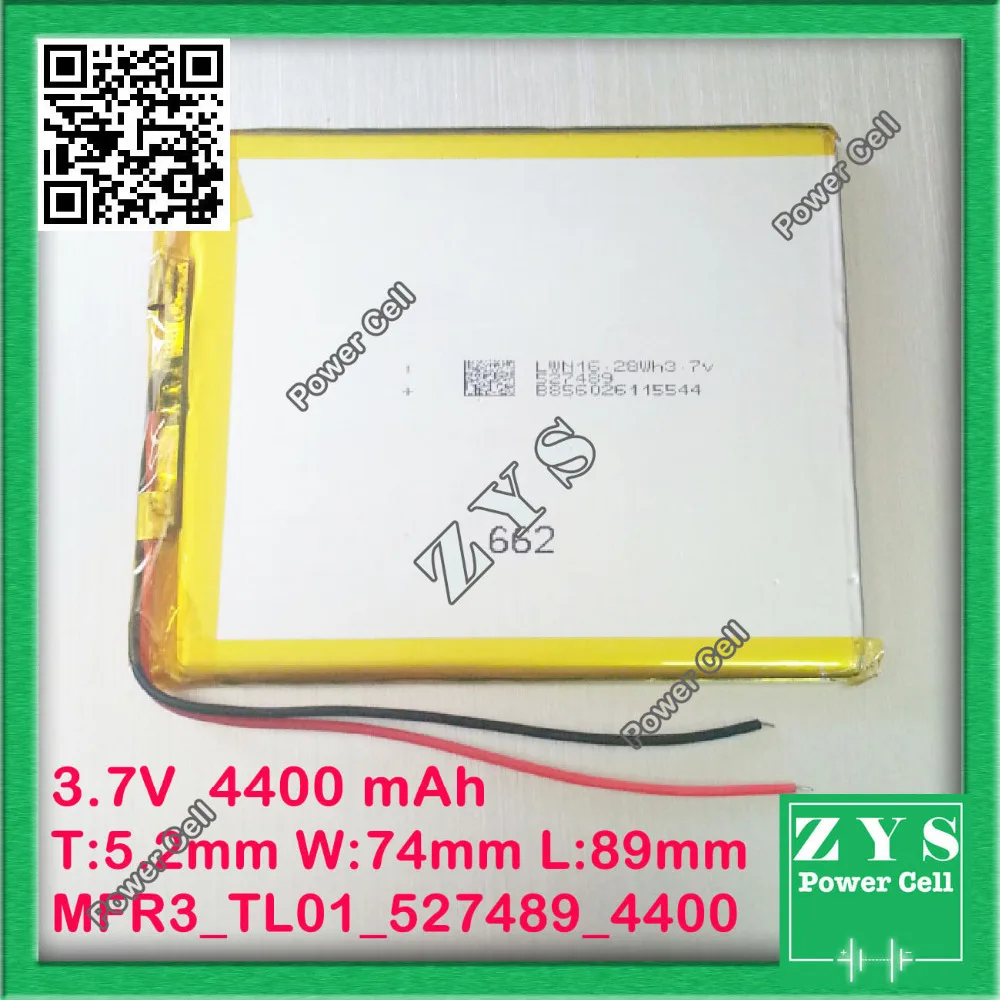 Безопасная упаковка (уровень 4) 527489 3 7 V 4400mah литий полимерный аккумулятор с