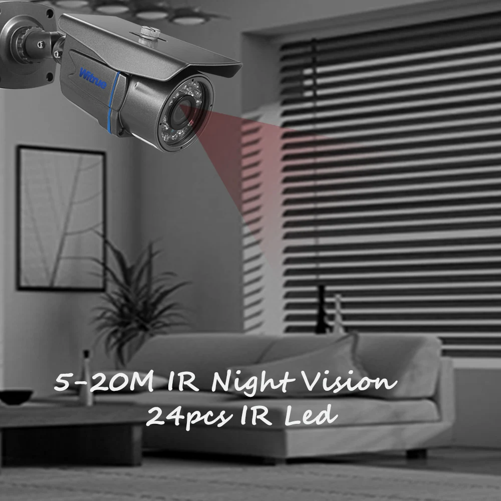 Witrue Mini Surveillance Camera Sony IMX323 AHD Camera1080P 20M Night Vision CCTV Camera IR Outdoor Waterproof Security Camera 