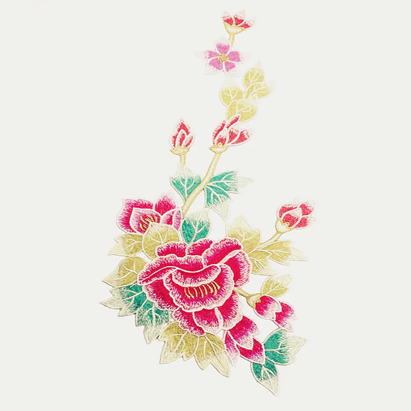 

40*22 CM Ethnic Embroidered Decoration Accessories Water Soluble Embroidery Clothes Stickers DIY Cheongsam Flowers Patches