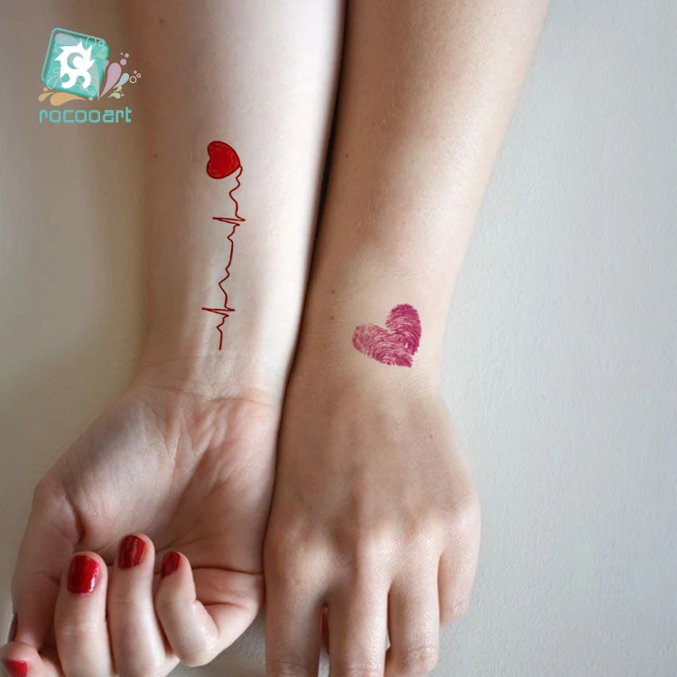 Rocooart صغيرة الوشم الثعلب الايائل وهمية الوشم قلوب Taty الجسم الفن للماء لصاقات وشم مؤقت للنساء Tatuajes Tatouage