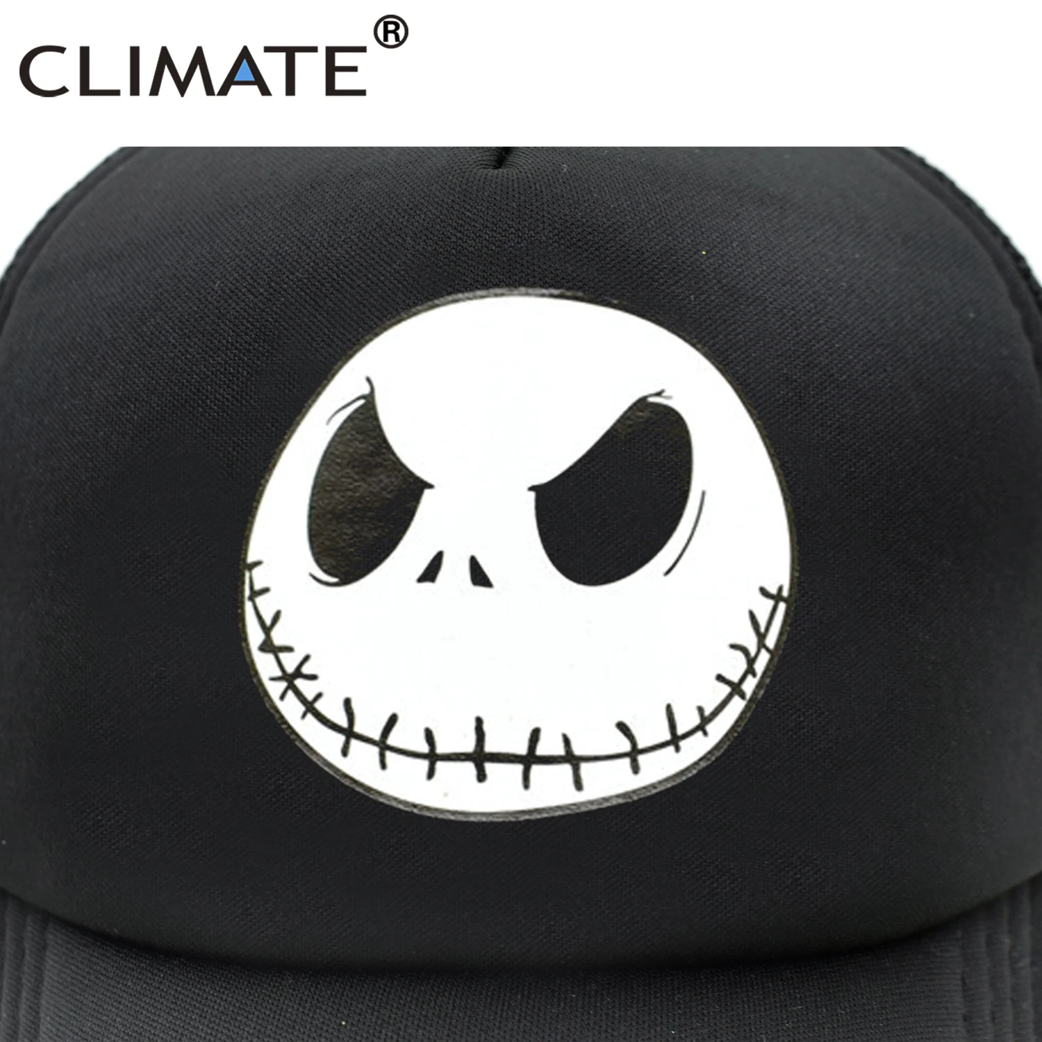 CHENGGI Cappellino Nightmare Skull Trucker cap The Nightmare Before Christmas Jack cap Summer Cool Black Mesh Net cap Hat Uomo Donna